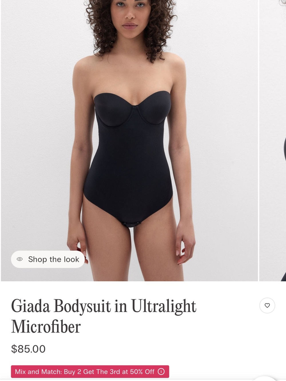 Intimissimi black bodysuit with removable straps